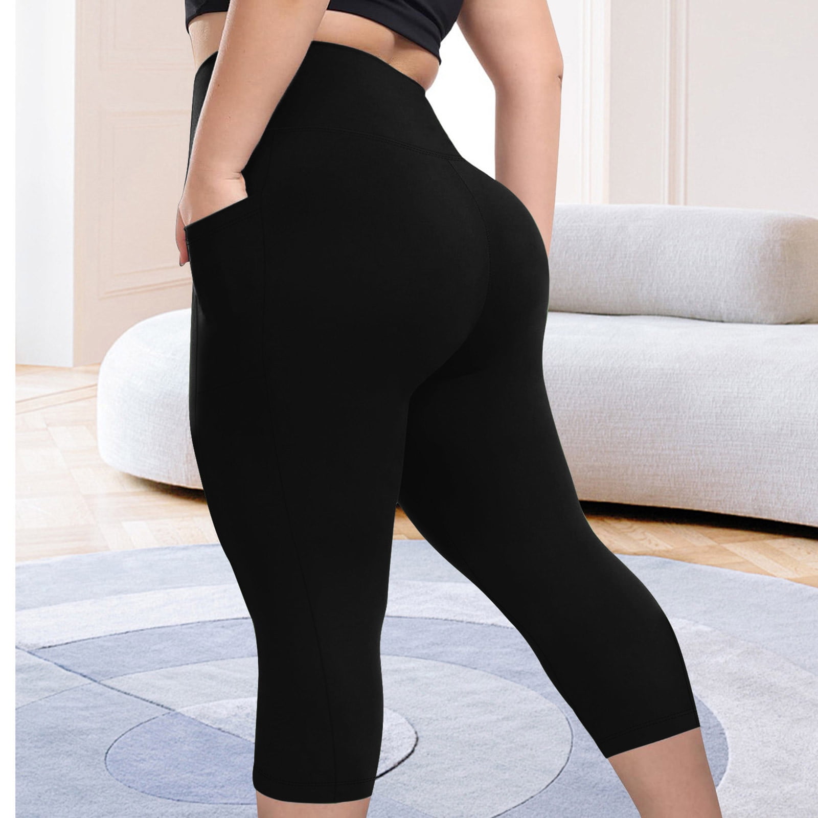 Fartey Plus Size Leggings with Pockets for Women Soft Stretchy