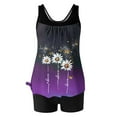 thumbnail image 5 of Gamivast Two Piece Swimsuit for Women Tankini Flowy Floral Graphic Tummy Control Flowy Swimwear Comfy Bathing Suits Swim Tank Top with Athletic Shorts, 5 of 6