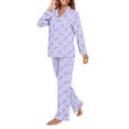 thumbnail image 2 of FOR U DESIGNS Star Axolotl Button Down Nightwear for Women 2 Piece Button Up Pajama Sleepwear Long Sleeve Pants and Tops for Women Size L Button Loungewear, 2 of 6