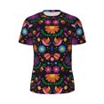 thumbnail image 5 of Wukai Colorful Floral2 Print Men's Short-Sleeved Mesh T-Shirt,Quick-Dry Short Sleeve Workout T-Shirt-5X-Large, 5 of 8