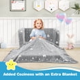 thumbnail image 4 of Costway 2-in-1 Kids Couch Folding Toddler Chair with Blanket Gift for 3+ Kids Gray, 4 of 10