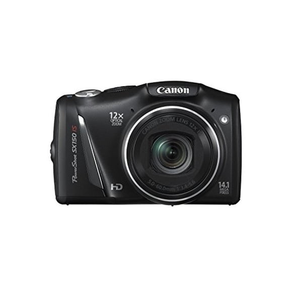 Restored Canon PowerShot SX150 IS 14.1MP Digital Camera 12x Wide-Angle Zoom (Black)
