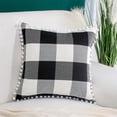 thumbnail image 2 of PiccoCasa Retor Checked Plaid Throw Pillow Covers Black Beige White Polyester 1, 2 of 8