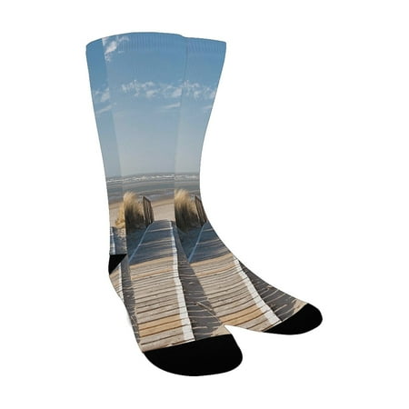 

Seaside Decor Collection The South West Coast Path As It Passes Hemmick Beach From Gorran Haven Clif Custom Socks for Women