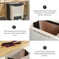 thumbnail image 5 of ROSENICE 1Pack Beige Wall Mounted Garbage Can Rectangular Storage Bucket for Kitchen, 5 of 8