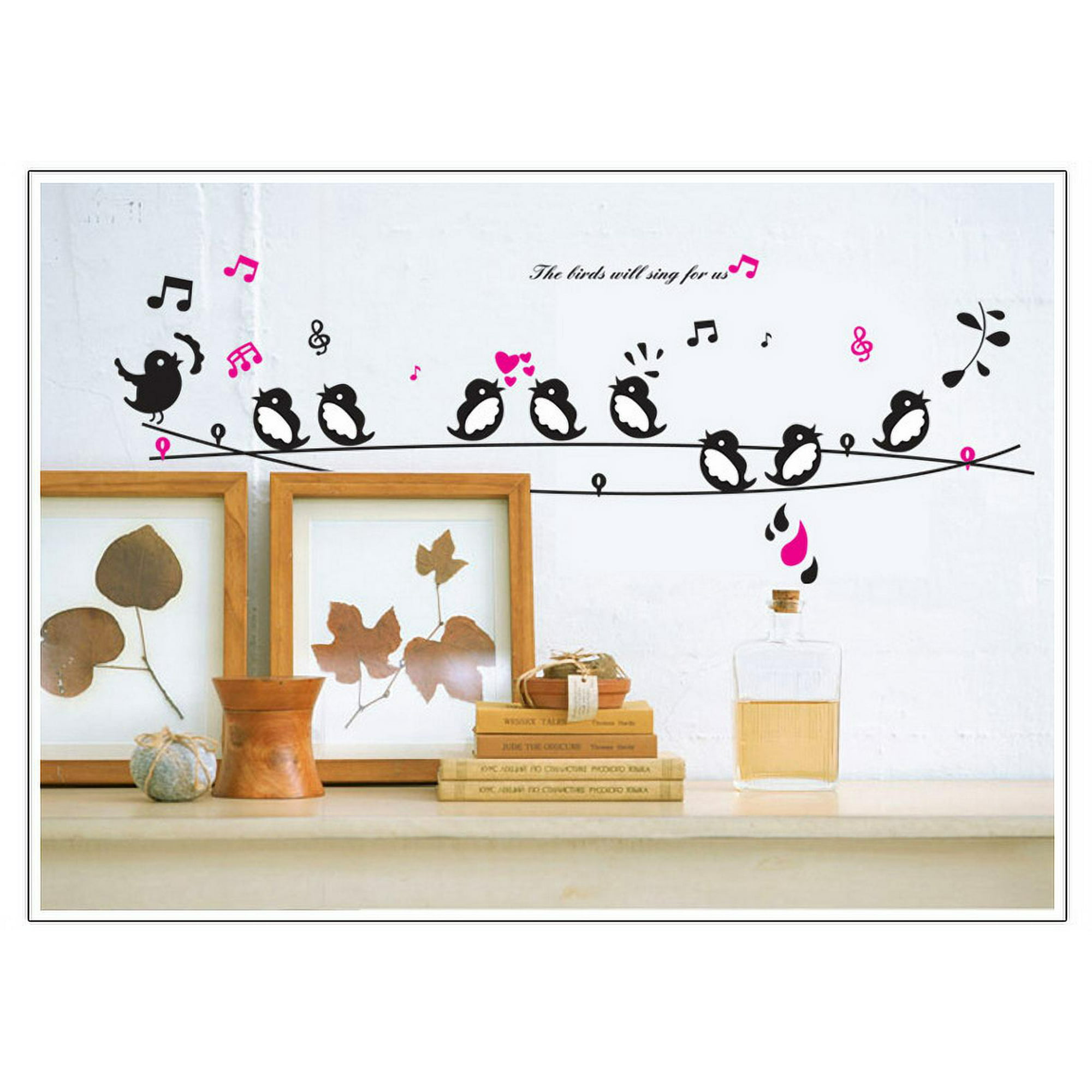 Wall Sticker Living Room Bird Music Note Wall note wall decal; Decal Bedroom  Cartoon Style Wallpaper Decoration | Walmart Canada