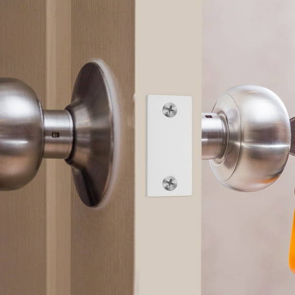 FRCOLOR 2pcs Door Knob Plate Door Striker Covers For Door Hole Repair And Reinforcement Ideal For Interior And Exterior Doors