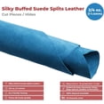 thumbnail image 2 of ELW Garment Splits Suede 2-4 oz 1-1.6mm Turquoise, Pre-Cut Piece 1-3 SQ FT - Silky Buffed Leather AB Grade Cowhide - Perfect for Auto, Garments, Chaps, Bags, Vest, Aprons, Saddles, Moccasins, 2 of 7