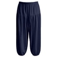 thumbnail image 4 of DHFJKG Womens Harem Pants Soft Cotton Casual Stretchy Drawstring Elastic Waist Ankle Length Loose Fit Tapered Pants Summer Bohomian Versatile Trousers, 4 of 4