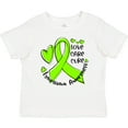 thumbnail image 3 of Inktastic Love, Care, Cure Lymphoma Awareness Lime Green Ribbon Hearts Boys or Girls Baby T-Shirt, 3 of 5
