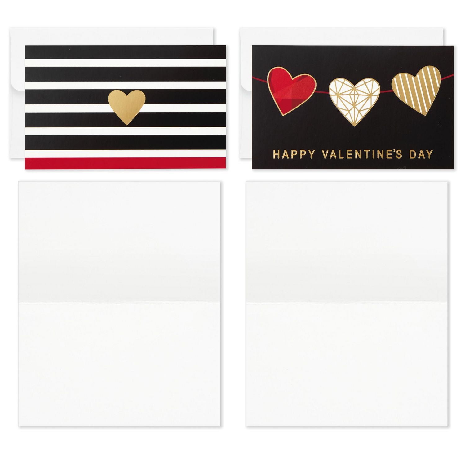 Hallmark Mini Valentines Day Cards Assortment, 18 Cards with Envelopes (Foil Hearts) Galentines Day Cards Pack