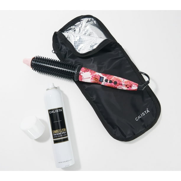 Calista Perfecter Pro Heated Round Brush with Embellish SprayPink