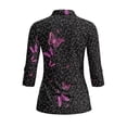 thumbnail image 3 of Uorisanigo Leopard-Print Butterfly Women's Golf Top Size 2XL Versatile Casual Long Sleeve Golf Polo Shirts with Zipper Quick Dry Athletic Tops for Workout Sports Comfortable Pullover, 3 of 7