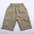 thumbnail image 4 of Kids Cargo Pants Boys Brown Shorts Elastic Waist Wide Leg Shorts for Teens Boys 10-11 Years Clothes Summer&nbsp;Clothing, 4 of 7
