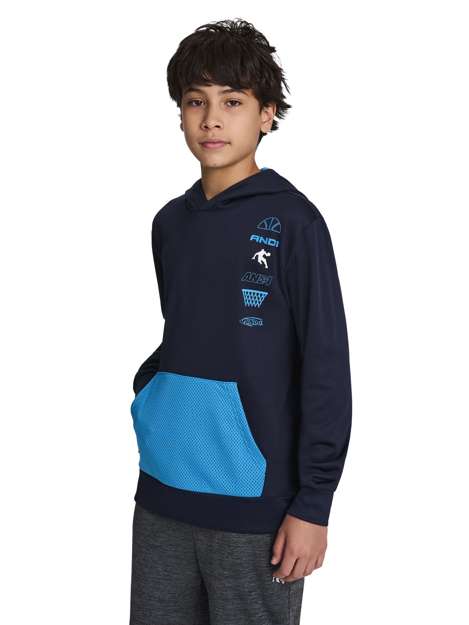 AND1 Boy's Athletic Buzzer Beater Pullover Hoodie, Sizes 4-18
