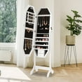 thumbnail image 3 of Giantex Jewelry Armoire w/Full Length LED Mirror, Lockable  Standing Jewelry Cabinet Organizer Box, 3 of 10