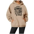 thumbnail image 2 of Hoodies Sweatshirt for Women Long Sleeve Hoodies for Women Pullover Baggy Hoodies Khaki Sweatshirts for Women Women Fall Clothes Preppy Clothes, 2 of 3