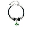 thumbnail image 2 of Delight Jewelry Silvertone Green Three Leaf Clover - Shamrock Godmother Celtic Knot Leather Bead Bracelet, 7"+2" Extender, 2 of 4