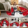 thumbnail image 5 of Round Rugs 7Ft, Red Snowman Christmas Round Area Rug Washable Indoor Throw Carpet, Xmas Snowflake Birds Large Non Slip Circle Rug for Dining Room Playroom Home Decor Aesthetic, 5 of 8
