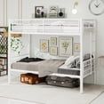 thumbnail image 1 of Morufur Échelle de Lit Superposé Simple sur Simple et Garde-Corps, Cadre de Lit Robuste pour Chambre, Réduit le Bruit/aucun Sommier Requis, Blanc, 1 of 11