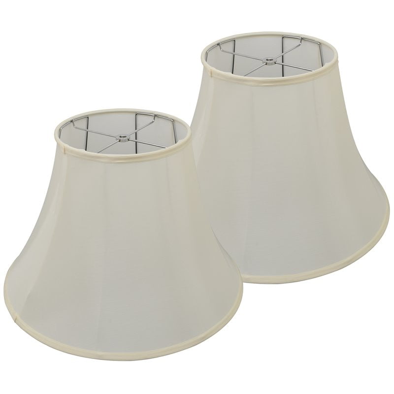Carro Home 18" Bell Spider Fitting Fabric Lamp Shade in Cream White