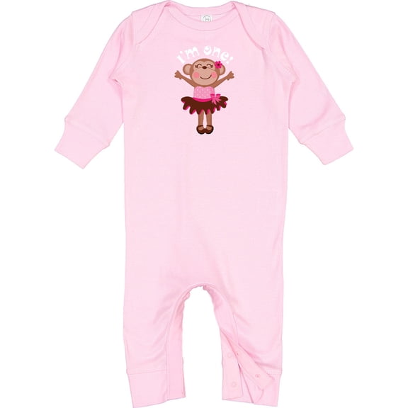Inktastic Monkey 1st Birthday 1 Year Old Girl Baby Romper Coveralls