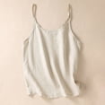 thumbnail image 2 of AherBiu Summer Tank Tops for Women Cotton Linen Spaghetti Strap Sleeveless Casual Loose Shirts Blouse, 2 of 3