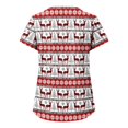 thumbnail image 3 of LSLJS Hauts de Noël pour Femmes Manches Courtes Col en V Uniforme de Travail Infirmier avec Poche, Hauts de Noël, 3 of 4