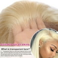 thumbnail image 4 of HAOFAN 613 Lace Front Wig Human Hair Pre Plucked 13x4 HD Transparent Brazilian Lace Frontal Wig with Baby Hair Blonde Human Hair Wigs for Black Women Bleached Knots 14 inch, 4 of 7