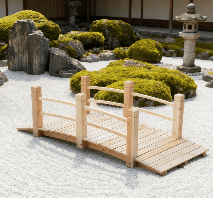 Wooden Garden Bridge Arc Footbridge