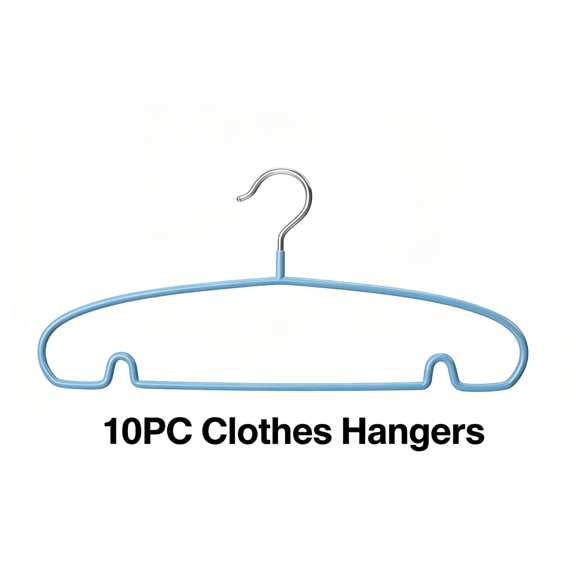 Non-Slip Clothes Hangers | Heavy Duty Stainless Steel with Rubber Coating | Space Saving Shoulder-Friendly Design | Black/White/Green/Blue/Pink/Gray | 40x19x5cm