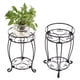 thumbnail image 4 of Soportes Para Macetas De Arte Del Hierro, Soporte Para Plantas De Metal De Estilo Europeo De Doble Capa, Estante Para Macetas, Negro Para Interiores Y Exteriores Cergrey Flower Pot Organizer, 4 of 8