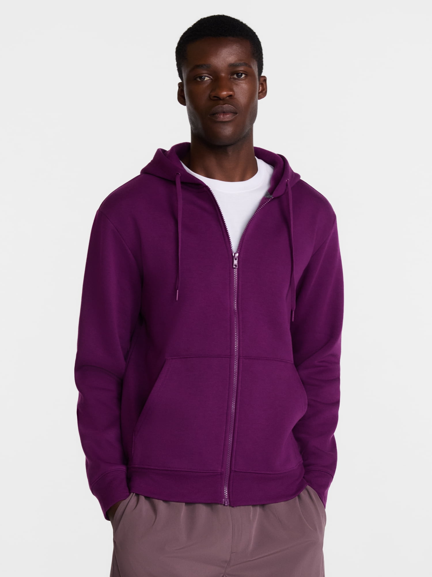 Athletic Works Men's and Big Men's Zip Up Fleece Hoodie Sweatshirt, Sizes XS-4XLT
