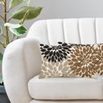 thumbnail image 6 of Brown Tan Black Pillow Covers 12x20 Inch Set of 2 Dahlia Floral Decor Throw Pillows Spring Summer Modern Geometry Flower Outdoor Decorative Cushion Cases for Sofa Couch Bed Decorations, 6 of 6