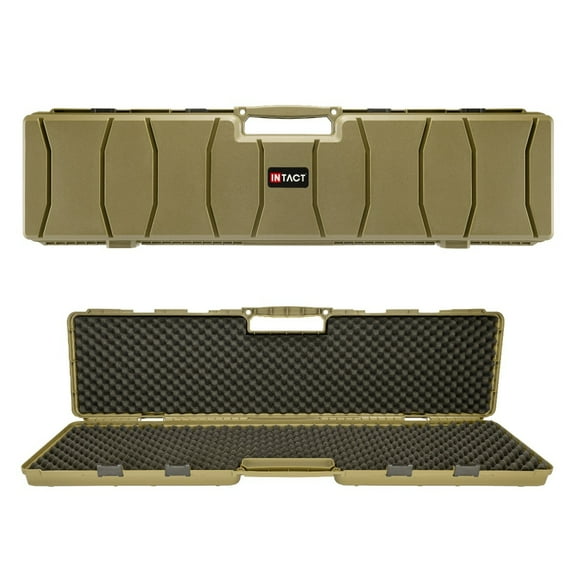 Eylar 48 Inch Intact Series Hard Shell Rifle Case, Lightweight and Durable Stacker Design with Foam (Green)