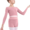 thumbnail image 7 of Girls Ballet Sweater 5t Long Sleeve Dance Cropped Sweaters Soft Warm Ribbed Pullover for Leotards Pink, 7 Y, 7 of 7