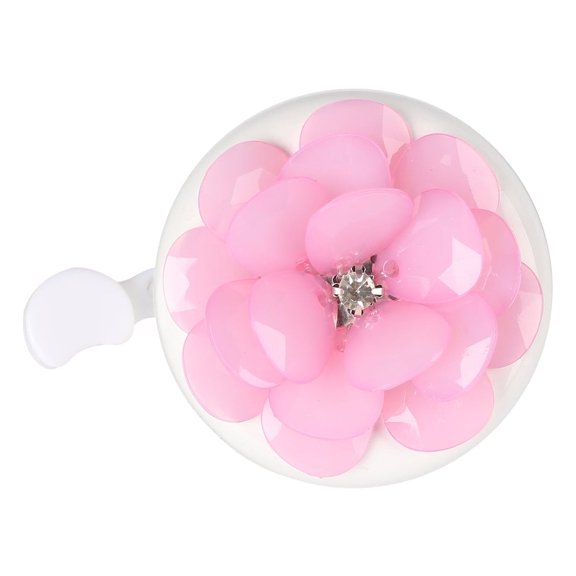 Kids Bike Bell, Pink Flower Bicycle Bell for Girls, Universal Handlebar Mount for Children's Bike, Balance Bike, Scooter, Tricycle, Outdoor Cycling Safety Decoration