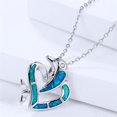 thumbnail image 2 of IBAOLEA Collier Pendentif Cœur de Dauphin Chaîne Clavicule Cadeau pour Femmes, Bleu, 2 of 5