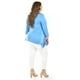 thumbnail image 3 of Blusa asimetrica con detalles de encaje Roman Fashion /Tallas Extras, 274 (Azul claro) azul 42, 3 of 6