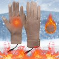 thumbnail image 6 of AuroraX Thermal Usb Heated Gloves Velvet Khaki Thick Touchscreen Winter Gloves Women Soft Insulated Gloves for Women, 6 of 6