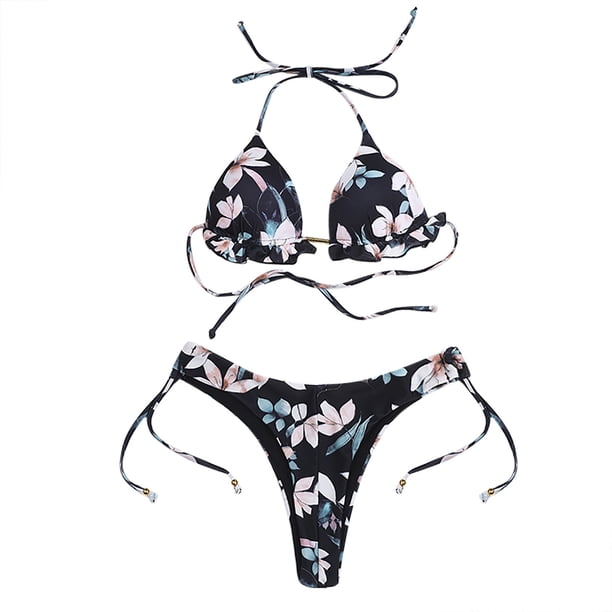 Traje de baño cómodo para mujer con correa de cordones con estampado de flores con estilo para mujer OAVQHLG3B Store lin121212