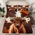 thumbnail image 2 of Homewish Rustic Highland Cattle Twin Sheet Sets,Retro Farmhouse Cowhide Twin Fitted Sheet,Country Sunflower 03 For Kids,Super Cozy Room Decor,3-Piece, 2 of 7