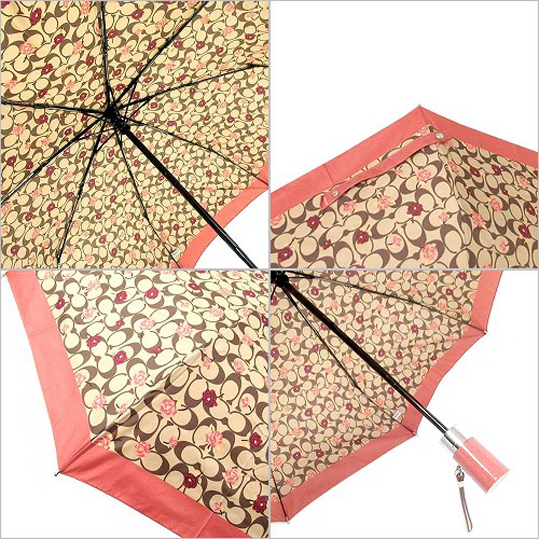 coach gallery pouch with umbrella motif