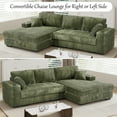 thumbnail image 5 of Willayok 110" L-Shape Cloud Sectional Couch with Oversized Chaise,Modern Modular Design for Living Room:Comfy Corduroy, Ottoman, USB Port, Cup Holder, Side Storage, Olive Green, 5 of 9