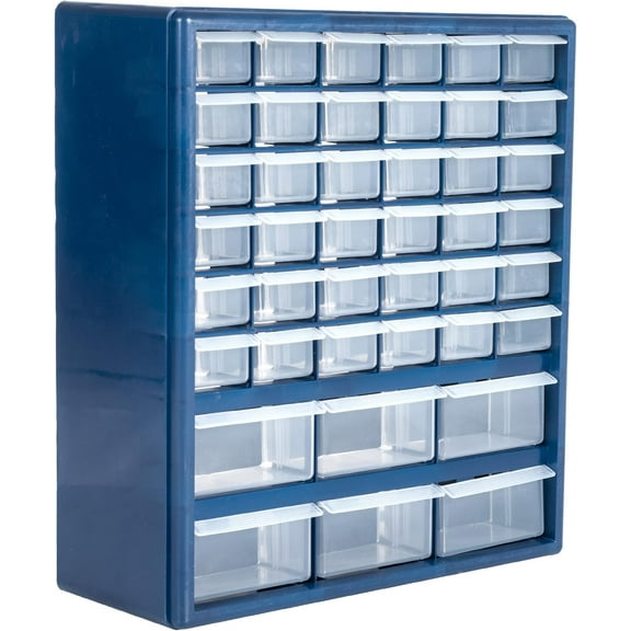 Plastic Storage Drawers - Compartment Organizers - Desktop or Wall Mounted Containers for Hardware, Parts, Crafts, Beads or Tools