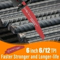 thumbnail image 3 of BATHTOI 8 Pack 6 inch 6/12 Tpi Reciprocating Saw Blades for Wood and Nail-Embedded Wood Cutting, 3 of 7