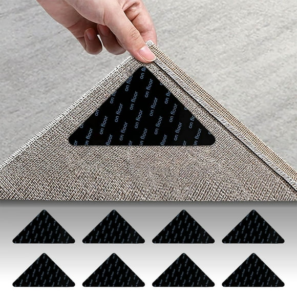 UsRHHA 12PCS Non-Slip Rug Pads Grippers, Vacuum Tech Carpet Mat Keepers for Floor Corner, Peel Off Rug Stabilizer
