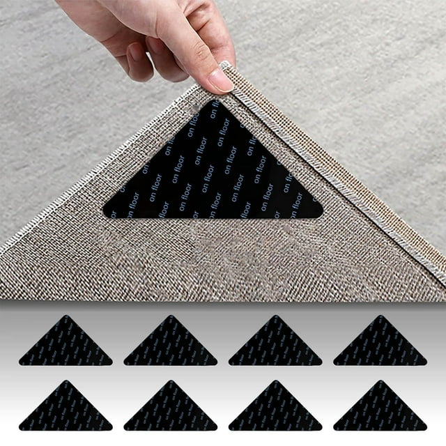DPTALR Rug Pads Grippers, 8 PCS Non Slip For Rug, Materials To Non Curling Rug Pad : Keep Your Rug In Place & Make Corner Flat And Easily Peel Off