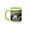Green/White, variant on 3drose, Magellanic Penguin Chick in Burrow, Falkland Islands - Sa09 Mzw0058 - Martin Zwick, 11oz Two-tone Green Mug