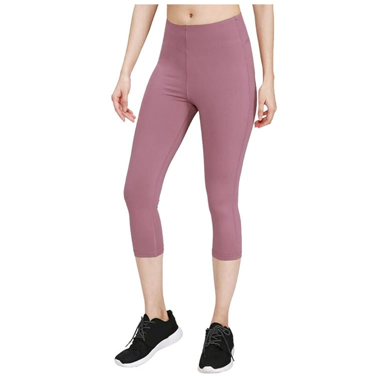 xinqinghao yoga leggings for women women's high waist tight sports elastic  solid color fitness yoga cropped pants women yoga pants pink s 